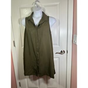 Old Navy XL olive green button down dress